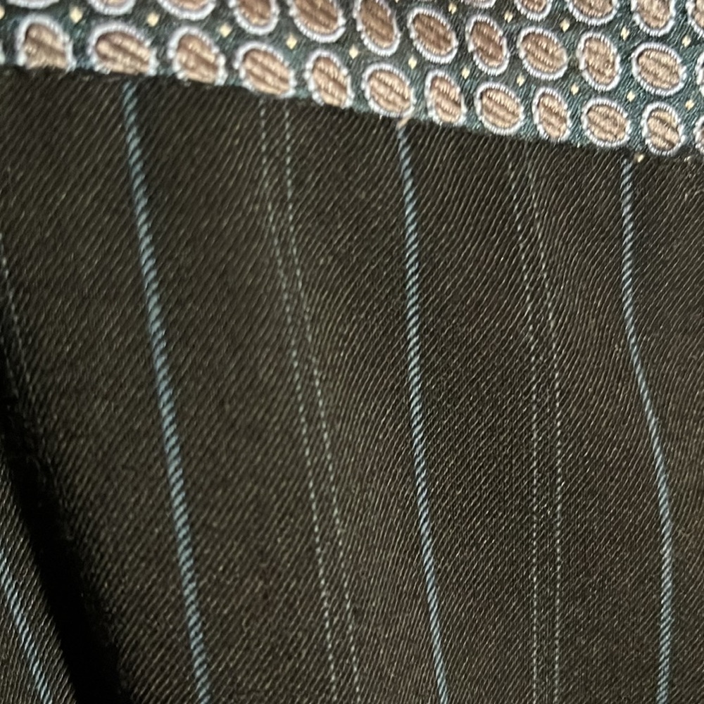 RARE Vintage Y2K Express DesignStudio black w/ blue pinstripe &embroidered waist - Picture 5 of 9